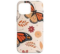 Orange Monarch Butterfly Flowers Brown Fall Butterfly Floral Carcasa para iPhone 16 Pro MAX