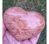 Orange Moonstone Crystal Heart Gemstone Taxiderm Decoration Gift 200g-260g (Size : 5pcs)