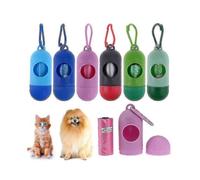 (orange) New Pill Shape Dog Cat Poop Bag Dispenser Amp; Waste Garbage