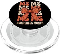 Orange Ribbon MS Multiple Sclerosis Awareness Women PopSockets PopGrip para MagSafe