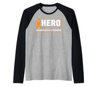 Orange Ribbon Shirt - Hero Prader Willi Syndrome Awareness Camiseta Manga Raglan