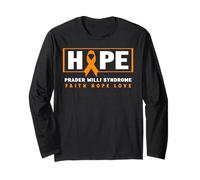 Orange Ribbon Shirt - Hope Prader Willi Syndrome Awareness Manga Larga
