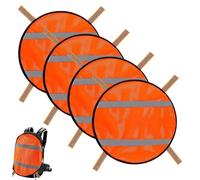 Orange Safety Panel, Lightweight Mesh Panel, Reflective Strips, 41x25cm, for Backpacks, Tents, Camping, Biking, and Travel Gear Coverage Diverse Settings Traveling Visible Pieces