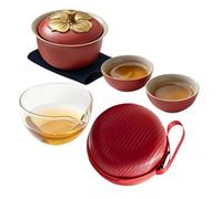 Orange Shape Ceramic Brewing Kit - Portable Chinese Tea Set