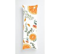 Orange Slices Body Pillow Case Cover 50x135cm, Long Backrest Cushion Pillow Protector with Zipper, Decorative Bedding Pillowcase, Soft Body Pillow Cover for Couch Bedroom Leaves