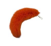 (Orange) Stylish Bag Pendant Animal Tail Shape Phone Case Adornment Fashion Keychain Soft Unisex Keyrings Colorful Key Pendants taro purple