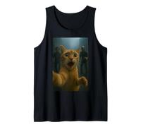 Orange Tabby Cat Selfie Run Away from Zombie for Kids Adult Camiseta sin Mangas