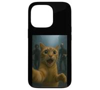 Orange Tabby Cat Selfie Run Away from Zombie for Kids Adult Carcasa para iPhone 13 Pro