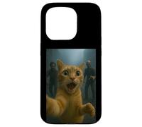 Orange Tabby Cat Selfie Run Away from Zombie for Kids Adult Carcasa para iPhone 15 Pro