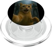 Orange Tabby Cat Selfie Run Away from Zombie for Kids Adult PopSockets PopGrip para MagSafe