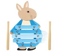 Orange Tree Toys Peter Rabbit: Xilfono - Instrumento musical de madera con forma de Peter Rabbit 2 baquetas Juguete de desarrollo animal con lic
