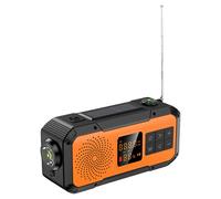 (Orange) USB Mobile Phone Charging Radio Hand Crank Bluetooths Speaker LED Torchs for Emergency Lighting