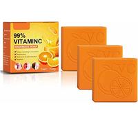 Orange Vitamin C Handmade Soap,Natural Organic Soap with 99% Vitamin C and Orange Extract,for Face & Body Exfoliate Moisturizing Whitening Care (3pcs)