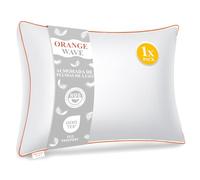 Orange Wave Almohada de Plumas 50x70 cm - Almohada de Lujo, Funda Algodón, Transpirable y Confort Ergonómico de Colección Hotelera, Certificada RDS y Oeko-Tex