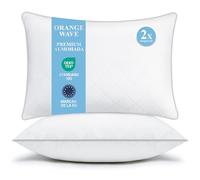 Orange Wave Almohadas 40x80 cm Pack de 2 - Microfibra hipoalergénica, Suaves y Transpirables, certificadas Oeko-Tex, Ideales para Dormir cómodamente