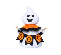 (Orange)White Ghosts Plush Doll for Halloween - Soft Stuffed Animal Decoration for Kids' Party, Haunted House, and Graveyard Scene