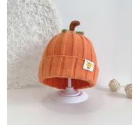 (orange)Winter Knitted Beanie Hat Halloween Baby Hat Cute Baby Pumpkin Hat Boys Girls