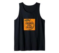 Orange You Glad It's a Sweet Retro Sunshine Kind of Day Camiseta sin Mangas