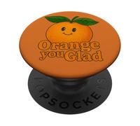 Orange You Glad It's a Sweet Retro Sunshine Kind of Day PopSockets PopGrip Adhesivo