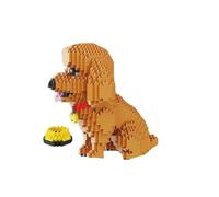 Orange1 Mini Blocks Dog Model Small Bricks Dachshund Assembly Figure Husky