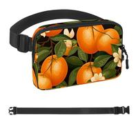 Oranges and Flowers-622 - Cangurera cruzada para hombres y mujeres, riñonera para viajes, casual, caminar, correr, senderismo, ciclismo, multicolor, 4 x 23 x 15 cm, multicolor, 1.5x9.0x5.9in/4x23x15cm