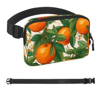 Oranges and Flowers-625 - Cangurera cruzada para hombres y mujeres, riñonera para viajes, casual, caminar, correr, senderismo, ciclismo, multicolor, 4 x 23 x 15 cm, multicolor, 1.5x9.0x5.9in/4x23x15cm
