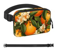 Oranges and Flowers-631 - Cangurera cruzada para hombres y mujeres, riñonera para viajes, casual, caminar, correr, senderismo, ciclismo, multicolor, 4 x 23 x 15 cm, multicolor, 1.5x9.0x5.9in/4x23x15cm
