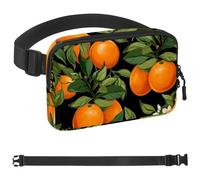 Oranges and Flowers-640 - Cangurera cruzada para hombres y mujeres, riñonera para viajes, casual, caminar, correr, senderismo, ciclismo, multicolor, 4 x 23 x 15 cm, multicolor, 1.5x9.0x5.9in/4x23x15cm
