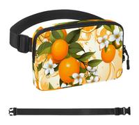 Oranges and Flowers-649 - Cangurera cruzada para hombres y mujeres, riñonera para viajes, casual, caminar, correr, senderismo, ciclismo, multicolor, 4 x 23 x 15 cm, multicolor, 1.5x9.0x5.9in/4x23x15cm
