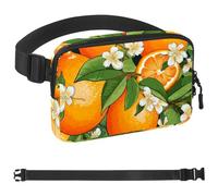 Oranges and Flowers-658 - Cangurera cruzada para hombres y mujeres, riñonera para viajes, casual, caminar, correr, senderismo, ciclismo, multicolor, 4 x 23 x 15 cm, multicolor, 1.5x9.0x5.9in/4x23x15cm