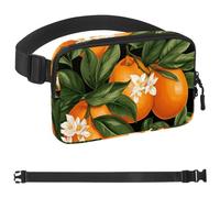 Oranges and Flowers-661 - Cangurera cruzada para hombres y mujeres, riñonera para viajes, casual, caminar, correr, senderismo, ciclismo, multicolor, 4 x 23 x 15 cm, multicolor, 1.5x9.0x5.9in/4x23x15cm