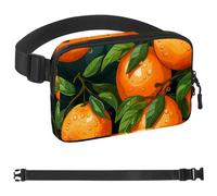 Oranges and Flowers-664 - Cangurera cruzada para hombres y mujeres, riñonera para viajes, casual, caminar, correr, senderismo, ciclismo, multicolor, 4 x 23 x 15 cm, multicolor, 1.5x9.0x5.9in/4x23x15cm
