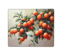 Oranges on the Branches. Alfombrilla de mouse duradera y respetuosa con el medio ambiente, para juegos y oficina, diseño antideslizante para mayor comodidad y precisión