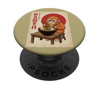 Orangután Come Fideos Ramen japonés PopSockets PopGrip Adhesivo