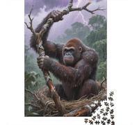 Orangután Puzzle Adulte 1000 Teile Éducatif Challenge Toy Artisanat Cadeau Famille Décoration Intérieure Jeu D'adresse Pour Toute La Famille 1000pcs (75x50cm)