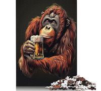 Orangutan with Beer Puzzle Imposible,desafío for Adults Entretenimiento Creativo 520 Piezas Obra De Arte De Juego De para Adultos, Regalos A Partir De 14 Años 520pcs (52x38cm)