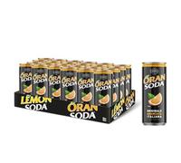 ORANSODA - 24 latas de 33 cl, aceite de naranja italiano original refrescante con jugo de naranja siciliano, sin tintes