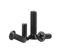 ORANXIN M2.5 x 4mm 50 Pcs Cruz Pernos avellanados Acero inoxidable 304 Negro Zinc Cabeza plana Pernos Tornillos de máquina Métrico Ferretería