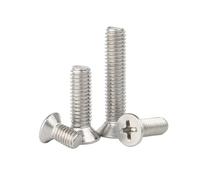 ORANXIN M2.5 x 5mm 50 Pcs Cruz Pernos avellanados Acero inoxidable 304 Cabeza plana Pernos Tornillos de máquina Métrico Ferretería