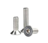 ORANXIN M2 x 12mm 50 Pcs Pernos Avellanada Acero inoxidable 304 Hexágono Casquillo del zócalo Tornillos Cabeza plana Pernos Allen Ferretería