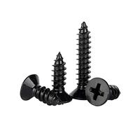 ORANXIN M5 x 30mm 20 Pcs Acero inoxidable 304 Tornillos para madera Cruz Avellanada Chapado en zinc negro Cabeza plana Autoperforante Tornillos autorroscantes