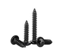 ORANXIN M6 x 14mm 10 Pcs Cabeza redonda Tornillos para madera Acero inoxidable 304 Zinc negro chapado Tornillos autorroscantes Cruz Cabeza Pan Tornillos Autoperforantes