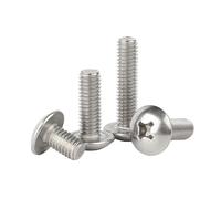 ORANXIN M8 x 16mm 10 Pcs Cruz Champiñón Pernos de cabeza redonda Acero inoxidable 304 Pernos de cabeza redonda plana Tornillos de máquina