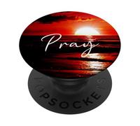 Orar al atardecer oración de playa religiosa cristiana PopSockets PopGrip Adhesivo