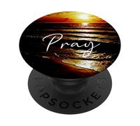 Orar al atardecer oración de playa religiosa cristiana PopSockets PopGrip Adhesivo