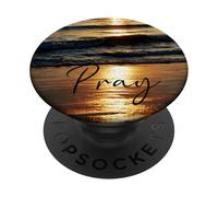 Orar al atardecer oración de playa religiosa cristiana PopSockets PopGrip Adhesivo