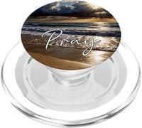 Orar al atardecer oración de playa religiosa cristiana PopSockets PopGrip para MagSafe