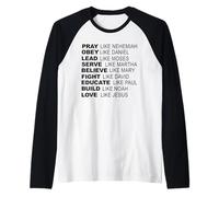 Orar como Nehemías Camiseta Manga Raglan