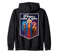 Orar como una niña Católica Mujeres Santa Teresa Juana de Arco María Sudadera con Capucha