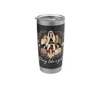Orar como una niña Cristiana Pascua Fe Jesús Oración Adoración Vaso térmico de acero inoxidable de doble pared